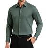 Casey Kevin Camicia Uomo No Stiro Antipiega Maniche Lunghe bambù Regular | Camicie Elegante Business Casual Senza Stirare, con Bottoni e Tasca, Righe Sottili, Elasticizzata, Formale Ufficio Libero