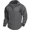 Generisch Maglione da uomo con struttura a nido d'ape, tinta unita, con chiusura lampo 1/4, casual, sportivo, collo alto, a maniche lunghe, vestibilità normale, per attività all'aperto, robusto, per