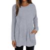 Generic Maglione lungo da donna, casual, per leggings, oversize, maglione elegante e lungo con tasche, tinta unita, a maniche lunghe, per l'inverno, vestibilità comoda, lavorato a maglia