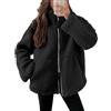 ORANDESIGNE Giacca in Pile da Donna Felpa con Zip Intera e Tasche Colletto Rialzato Due Tasche Laterali Interne per l'escursionismo E Il Tempo Libero Colletto Alto Cappotti in Pile