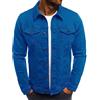 Duohropke Camicia di jeans da uomo a maniche lunghe strappate, in denim, slim fit, con tasche, camicia di jeans, camicia da uomo a maniche lunghe