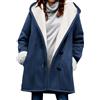 Svanco Cappotto Duffle‑Coat Donna Pelle Di Daino Foderato Con Cappuccio | Interno Sherpa Morbido, Cappuccio Integrato, Chiusura A Bottoni A Corno, Tasche Laterali, Per Inverno E Uso Quotidiano