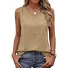 Generico Canottiera Donna Cotone Lino Spalla Larga Bianca Senza Maniche Estiva Base Tank Top Canottiera Leggero Elegante Camicia Tinta Unita Tunica Blusa Casual Traspirante Maglietta Tops