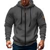 Generisch Giacca sportiva da uomo, con cappuccio, con cerniera, spessa, calda, per il tempo libero, autunno, inverno, da uomo, elasticizzata, comoda felpa con cappuccio e coulisse
