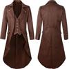 Duohropke Giacca vittoriana steampunk da uomo vintage gotico pirata slim fit frack vichingo rinascimentale carnevale halloween natale uniforme costume