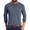 Volemo Polo da uomo a maniche lunghe con tasca sul petto | Collo a contrasto Vintage, Morbido Jersey Elasticizzato, Vestibilità Aderente, Blocco Colore, Stile Mod Retro