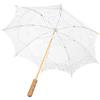 Joyzan Ombrello Parasole in Cotone Bianco in Pizzo da Sposa Foto di Matrimonio Protezione Solare Design Elegante E Leggero Per Eventi All'aperto Spiagge Manico in Legno 50cm(Bianco)