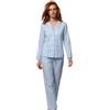 FREDDY Pigiama Donna Cotone Lungo Righe - Completo Notte Homewear