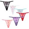 TTPSRY Perizoma per Donna Pacco da 6 G-String Perizoma Tulle Sexy T Back Vita Bassa Cotone Dimensione Grande Perizoma Mutandine Bikini Elasticizzato Traspirante Slip Lingerie Mutande Trasparente