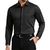 Casey Kevin Camicia Uomo No Stiro Antipiega Maniche Lunghe bambù Regular | Camicie Elegante Business Casual Senza Stirare, con Bottoni e Tasca, Righe Sottili, Elasticizzata, Formale Ufficio Libero