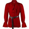 Duohropke Camicia da uomo a maniche lunghe da pirata, stile gotico, steampunk, con volant, camicetta vittoriana, cosplay, costume rinascimentale