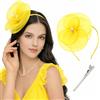 JILLICK Fascinator a strati in rete nera con accento di perle e fascia regolabile, clip per capelli staccabile per una vestibilità sicura a matrimoni, giornate di gara, tea party, riunioni in chiesa ed eventi