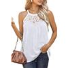 KBRPEY Canotte Donna Estive Tank Top Canotta Halter con Pizzo Maglietta Elegante T Shirt Senza Maniche Abbigliamento Estivo Cotone Camicia Casual Magliette Traspirante