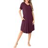 Wikoan Camicia da Notte Donna con Scollo a V Camicie da Notte Morbide Estive Camicie da Notte a Maniche Corte Pigiama da Notte S-XXL