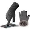 MAGISDU Guanti Donna Invernali Touch Screen Alpaca Lana Fodera In Pile Caldi Guanti Termici con Jacquard Antiscivolo per Smartphone e Tablet Sport Corsa Guidare Taglie S-XL