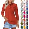 Generic Polo da donna a maniche lunghe da donna, casual, casual, elegante, in tinta unita, da golf, oversize, per il tempo libero, alla moda, per il tennis, sport