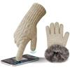 MAGISDU Guanti Donna Invernali Touch Screen Alpaca Lana Fodera In Pile Caldi Guanti Termici con Jacquard Antiscivolo per Smartphone e Tablet Sport Corsa Guidare Taglie S-XL