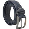 No Limits Cintura Uomo in Vera Pelle con Doppia Cucitura a Contrasto, Alta 3,5 cm, Fibbia Nickel Free, Accorciabile, Con Scatola