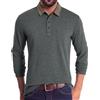 Volemo Polo da uomo a maniche lunghe con tasca sul petto | Collo a contrasto Vintage, Morbido Jersey Elasticizzato, Vestibilità Aderente, Blocco Colore, Stile Mod Retro
