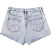 Generic Pantaloncini in jeans larghi per bambine, traspiranti, estivi, a vita alta, per adolescenti, morbidi, slim fit, estivi, con fiocco, tasche