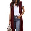 Generic Gilet da donna, lungo, leggero, senza maniche, da donna, elegante, sottile, aperto, senza maniche, cardigan, cardigan, cardigan, cardigan, tinta unita