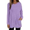 Generic Maglione lungo da donna, casual, per leggings, oversize, maglione elegante e lungo con tasche, tinta unita, a maniche lunghe, per l'inverno, vestibilità comoda, lavorato a maglia