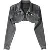 BROLEO Giubbotto Jeans Donna,Giacca Di Jeans Corta Da Donna In Difficoltà Bolero Coprispalle Corto Top Su Misura Stretch Trucker Capispalla Cappotto Corto In Denim Con Bottoni Cardigan Jeansjacke Per Ragaz