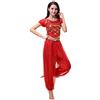 Grouptap Bollywood Indian Plus Size bharatanatyam Danza del Ventre da Donna Vestito da 2 Pezzi Costume Rosso/Blu/Giallo Vestito Set kuchipudi