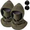 Generic Cappello con Maschera Integrata in Flanella Calda | Passamontagna Antivento Da Sci Con Fodera in Pile, Cappuccio Invernale Caldo a Copertura Totale