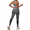 Gyaimxfu 2pc Sportivo Set Donna Palestra Costine Outfit Tinta Unita Set Yoga Spalline Allenamento Leggings a Vita Alta E Canotta Sportiva Donna Senza Cuciture Completa Gym Jogging Fitness