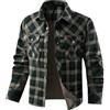 MUFURONG Camicia casual a quadri a maniche lunghe in cotone primavera autunno uomo