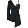 Gothicana by EMP Donna Top Nero con Lati Diversi