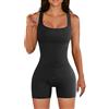 KOEMCY Tuta Donna Estiva Corta Jumpsuit Canotta Sportiva Tutina Aderente Completo Corte Pantaloncini Body Intera Elegante Tutine Sportive Estive