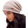 Creekstone Berretto Invernale da Donna in Lana, Foderato in Caldo Pile | Cappelli Invernali di Lana, Beanie Slouchy Donna, Caldo Berretto Invernale Foderato in Pile per Tempo Freddo, Doppio Strato