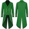 Duohropke Giacca vittoriana steampunk da uomo vintage gotico pirata slim fit frack vichingo rinascimentale carnevale halloween natale uniforme costume