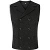 Duohropke Costume da uomo steampunk, gotico, corsetto, gilet corto da uomo, vintage, cappotto con bottoni, gilet per carnevale, Halloween, cosplay