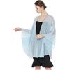 BEAUTELICATE Coprispalle Chiffon Donna Elegante Scialle Cardigan Kimono Lungo con Giromanica Trasparente Cover Up Estivo Mantelle per Abiti Sposa Damigella Matrimonio Festival (Blu Ghiaccio)