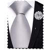 Hi-Tie Set di cravatte extra lunghe da uomo, in seta, 160 cm, 178 cm