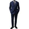 Drkobr Uomo 3-Piece Suit Doppio Petto Bottoni Giacca Gilet Pantaloni Business Cena Smoking