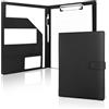 Ouxayapl Portablocco A4 con Blocco Note, Portadocumenti A4 con Clip - Cartella con Chiusura Magnetica, Document Organizer Tasche e Penna - per Ufficio, Scuola, Riunioni - Nero, Professionale