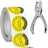 Silkmin Set da 500 Adesivi di Controllo 25 mm Diametro con Pinza Perforatrice | la Data Della Prossima Ispezione, per Scale e Gradini, Manutenzione per Ispezioni, Etichette per Apparecchi Elettrici
