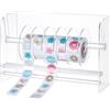 PH PandaHall Dispenser di Etichette Regolabili in Acrilico Organizzatore di Adesivi, Porta Rotolo di Adesivi Dispenser di Nastro Adesivo Porta Rotolo di Etichette per Ufficio e Casa, 27x9x17cm