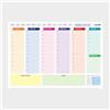 Generico Planner Settimanale da tavolo A3 orizzontale - Weekly Planner, Sottomano - 52 Fogli con fasce orarie, note, promemoria, angolo dell'Acqua e righello