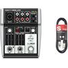 Behringer Xenyx 302 USB Mixer Analogico & Cavo Microfono Stagg XLRF to XLRM 3m Nero