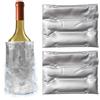 DAKLUNAR 2 Pezzi Argento Refrigeratore per Bottiglie da Viaggio, Raffreddatore per Vino Flessibile Manicotto Refrigerante per Vino Con Sgancio Rapido, per Raffreddare Birra Spumante Vino