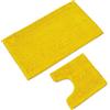WohnDirect Set 2 tappeti bagno 50x80+45x45 Giallo con WC | Duo ben studiato con incavo per il water - crea un insieme armonioso nella stanza da bagno