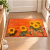 OTHERWISETRIVIAL Tappeto da Interno/Cucina/Ingresso Antiscivolo Rettangolare in Poliestere e Gomma, 449 ARANCIONE GIRASOLI 1° 50X80CM