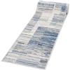 Mazovia Tappeto Runner Corridoio 70x100cm Blu Grigio Astratto | Tappeto Runner Cucina Camera da Letto Pelo Corto Riscaldamento a Pavimento Venduto al Metro Anallergico Robot Aspirapolvere