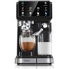 QCen Macchina per caffè espresso 9 in 1, 20 bar, con serbatoio del latte | Macchina portafiltro in acciaio inox da 20 bar con serbatoio del latte rimovibile. 9 programmi automatici per espresso