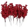 Spelonify di Natale Artificiale con Bacche Rosse 20cm in Plastica Decorativa | Realizzato in materiali sintetici durevoli per facile da spostare e conservare per ideale per tavoli mensole o scrivanie